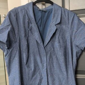 Modcloth Blue Button-Up Dress